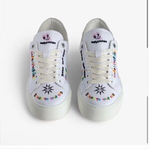 BRAND NEW Zadig art Fleur - La Flash Chunky Canvas Humbert in White - W41